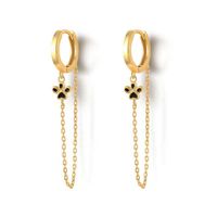 1 Pair Simple Style Star Moon Epoxy Plating Copper Drop Earrings sku image 6