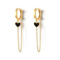 1 Pair Simple Style Star Moon Epoxy Plating Copper Drop Earrings sku image 4