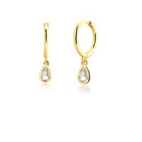 1 Paire Sucré Les Gouttelettes D'eau Placage Incruster Le Cuivre Zircon Boucles D'oreilles sku image 1