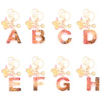 Retro Simple Style Letter Butterfly Resin Metal Women's Bag Pendant Keychain main image 1