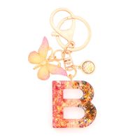 Retro Simple Style Letter Butterfly Resin Metal Women's Bag Pendant Keychain sku image 2