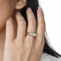 304 Stainless Steel Gold Plated Simple Style Plating Geometric Rings main image 4