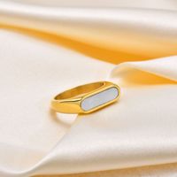 304 Stainless Steel Gold Plated Simple Style Plating Geometric Rings main image 6