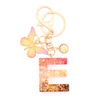 Retro Simple Style Letter Butterfly Resin Metal Women's Bag Pendant Keychain sku image 5