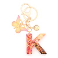 Retro Simple Style Letter Butterfly Resin Metal Women's Bag Pendant Keychain sku image 11