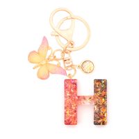 Retro Simple Style Letter Butterfly Resin Metal Women's Bag Pendant Keychain sku image 8