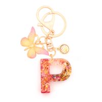 Retro Simple Style Letter Butterfly Resin Metal Women's Bag Pendant Keychain sku image 16