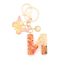 Retro Simple Style Letter Butterfly Resin Metal Women's Bag Pendant Keychain sku image 14