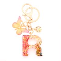 Retro Simple Style Letter Butterfly Resin Metal Women's Bag Pendant Keychain sku image 18