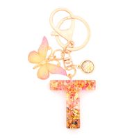 Retro Simple Style Letter Butterfly Resin Metal Women's Bag Pendant Keychain sku image 20