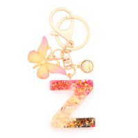 Retro Simple Style Letter Butterfly Resin Metal Women's Bag Pendant Keychain sku image 26