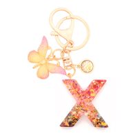 Retro Simple Style Letter Butterfly Resin Metal Women's Bag Pendant Keychain sku image 24