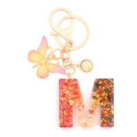 Retro Simple Style Letter Butterfly Resin Metal Women's Bag Pendant Keychain sku image 13