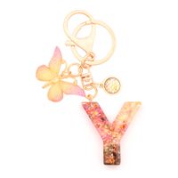 Retro Simple Style Letter Butterfly Resin Metal Women's Bag Pendant Keychain sku image 25