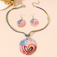 Simple Style Heart Shape Shell Patchwork Women's Pendant Necklace sku image 1