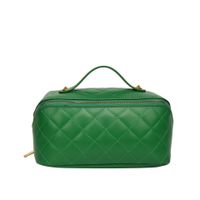 Women's Medium All Seasons Pu Leather Solid Color Elegant Pillow Shape Zipper Cosmetic Bag Square Bag sku image 5