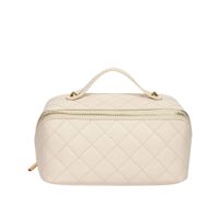 Women's Medium All Seasons Pu Leather Solid Color Elegant Pillow Shape Zipper Cosmetic Bag Square Bag sku image 2