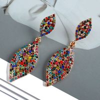 1 Pair Retro Geometric Inlay Rhinestone Artificial Gemstones Drop Earrings main image 4