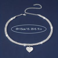 Sweet Heart Shape Alloy Plating Inlay Zircon Silver Plated Women's Necklace main image 6