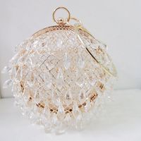 Transparent Green Arylic Color Block Round Evening Bags sku image 2