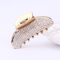 Simple Style Solid Color Plastic Inlay Artificial Pearls Artificial Diamond Hair Claws sku image 1