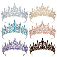 Queen Crown Zinc Alloy Plating Inlay Artificial Diamond Crown main image 1