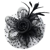 Retro Flower Gauze Feather Party Headpieces main image 3