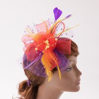 Retro Flower Gauze Feather Party Headpieces sku image 22