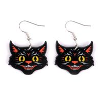 1 Pair Funny Cat Arylic Drop Earrings sku image 1