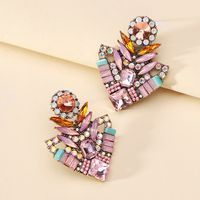 1 Pair Elegant Luxurious Korean Style Colorful Plating Metal Inlay Zinc Alloy Rhinestones Ear Studs main image 10