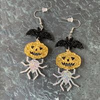 1 Pair Funny Pumpkin Insect Bat Arylic Drop Earrings main image 1