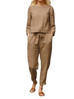 Women's Casual Solid Color Polyester Pants Sets main image 4