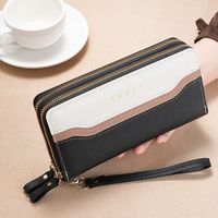 Women's Color Block Pu Leather Zipper Wallets sku image 3