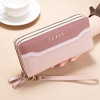 Women's Color Block Pu Leather Zipper Wallets sku image 5