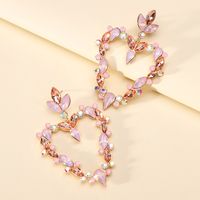 Wholesale Jewelry Exaggerated Luxurious Romantic Heart Shape Zinc Alloy Rhinestones Plating Inlay Drop Earrings main image 9