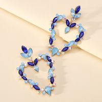 Wholesale Jewelry Exaggerated Luxurious Romantic Heart Shape Zinc Alloy Rhinestones Plating Inlay Drop Earrings main image 6
