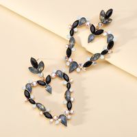 Wholesale Jewelry Exaggerated Luxurious Romantic Heart Shape Zinc Alloy Rhinestones Plating Inlay Drop Earrings sku image 5