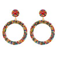 1 Pair Fashion Round Rhinestone Plating Women's Drop Earrings main image 9