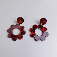 1 Pair Classic Style Flower Hollow Out Arylic Drop Earrings sku image 1
