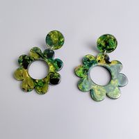 1 Pair Classic Style Flower Hollow Out Arylic Drop Earrings sku image 4