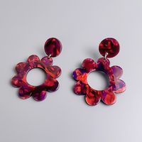 1 Pair Classic Style Flower Hollow Out Arylic Drop Earrings sku image 3