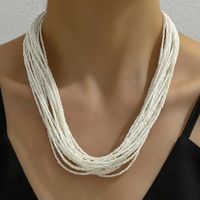 Dame Bohemien Geometrisch Einfarbig Perlen Metall Geschichtet Frau Geschichtete Halskette sku image 5