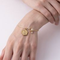 Simple Style Letter Stainless Steel Plating Bangle main image 5