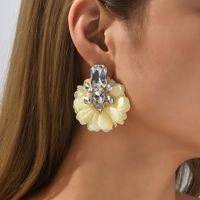 1 Pair Retro Flower Cloth Inlay Rhinestones Women's Ear Studs main image 7