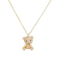 Mignon De Base Ours Le Cuivre Zircon Pendentif En Masse main image 4