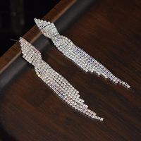 1 Par Elegante Estilo Moderno Geométrico Embutido Cobre Diamantes De Imitación Pendientes De Gota main image 3