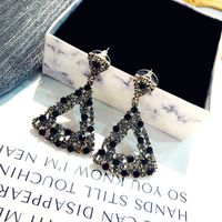 1 Pair Modern Style Streetwear Geometric Inlay Alloy Zircon Drop Earrings main image 6