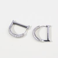 1 Pair Simple Style Streetwear Letter Plating Inlay Copper Zircon Earrings sku image 2