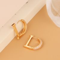 1 Pair Simple Style Streetwear Letter Plating Inlay Copper Zircon Earrings main image 4