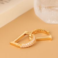1 Pair Simple Style Streetwear Letter Plating Inlay Copper Zircon Earrings sku image 1